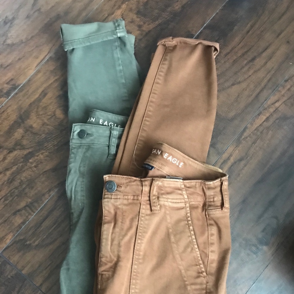 Two pairs AE high rise jegging
